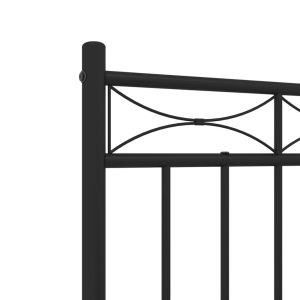 Метална рамка за легло с горна табла, бяла, 120x200 см