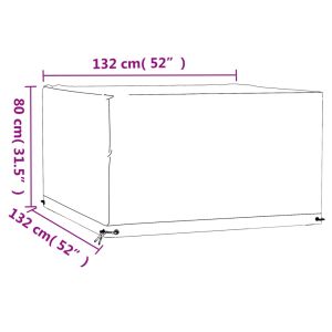 Покривало за градински мебели 8 капси 132x132x80 см квадратно