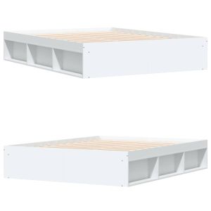 Рамка за легло, бяла, 160x200 см