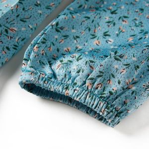 Детска рокля с дълъг ръкав, синя, 92