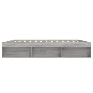 Рамка за легло, сив сонома, 200x200 см