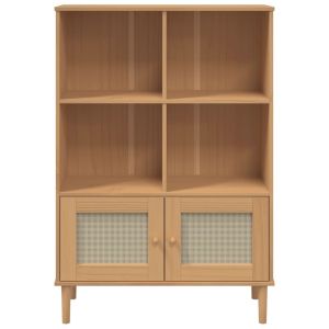 Библиотека SENJA ратанова визия кафява 90x35x130 см бор масив
