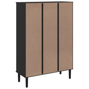 Библиотека SENJA ратанова визия черна 90x35x130 см бор масив