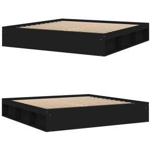 Рамка за легло, черна, 200x200 см