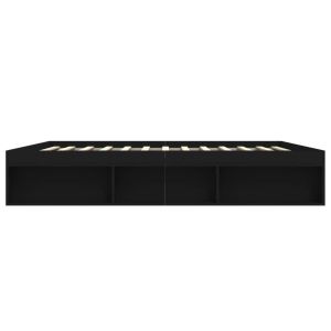 Рамка за легло, черна, 200x200 см