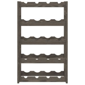 Стойка за вино за 20 бутилки, сива, бор масив