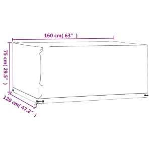 Покривало за градински мебели 8 капси 160x120x75 см правоъгълно