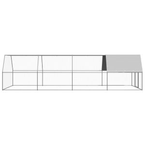 Птичарник на открито, 3x8x2 м, поцинкована стомана