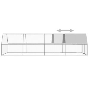 Птичарник на открито, 3x8x2 м, поцинкована стомана