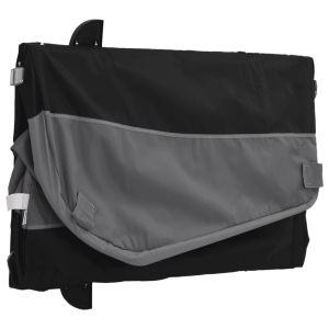 Ремарке за велосипед, черно и сиво, 45 кг, желязо