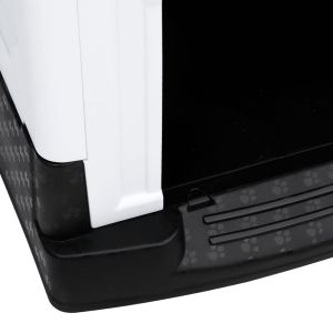 Кучешка къщичка, сива, 57x68x66 см, полипропилен