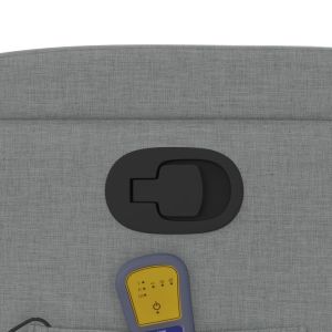 Масажен реклайнер стол, светлосив, текстил