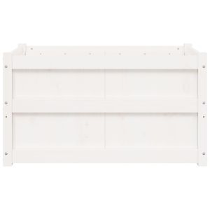 Градински сандъци, 2 бр, бели, борово дърво масив