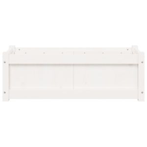 Градински сандък, бял, 90x31x31 см, бор масив