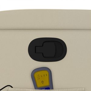 Масажен стол реклайнер, кремав, изкуствена кожа