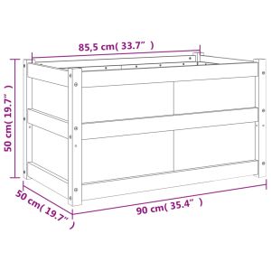 Градински сандък, 90x50x50 см, борово дърво масив