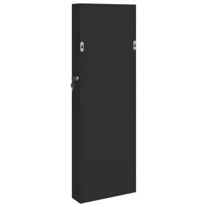 Огледален шкаф за бижута, стенен монтаж, черен, 30x8,5x90 см