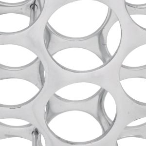 Стелаж за вино, алумининий, сребрист, за 27 бутилки