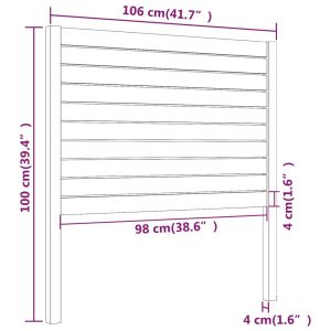 Горна табла за легло, 106x4x100 см, бор масив