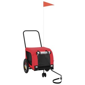 Ремарке за колело за любимци черно червено Оксфорд плат желязо