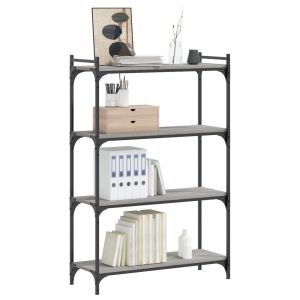 Библиотека 4 рафта сив сонома 80x30x120 см инженерно дърво