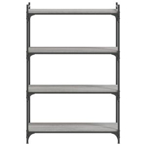 Библиотека 4 рафта сив сонома 80x30x120 см инженерно дърво