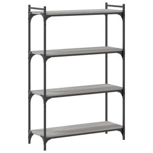Библиотека 4 рафта сив сонома 80x30x120 см инженерно дърво