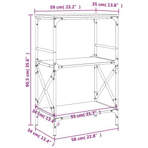 Библиотека 3 рафта сив сонома 59x35x90,5 см инженерно дърво