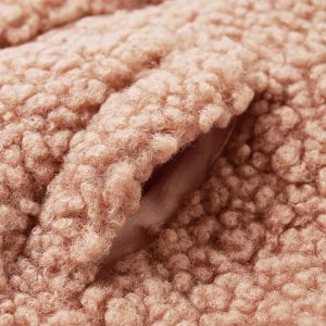 Детско яке с качулка и изкуствен косъм Teddy, светъл коняк, 92