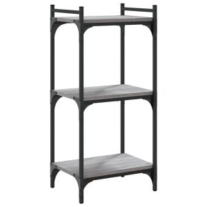 Библиотека 3 рафта сив сонома 40x30x86 см инженерно дърво