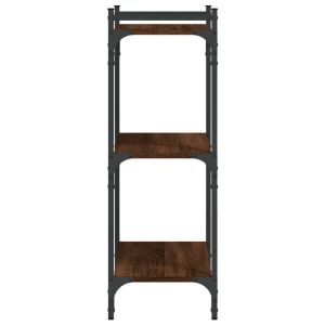 Библиотека 3 рафта кафяв дъб 60x30x86 см инженерно дърво