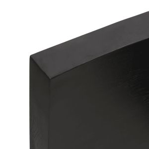 Стенен рафт тъмнокафяв 40x30x(2-6) см обработен масивен дъб