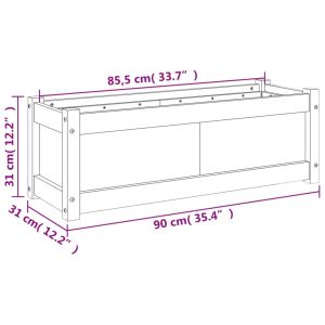 Градински сандък, 90x31x31 см, дугласко дърво масив
