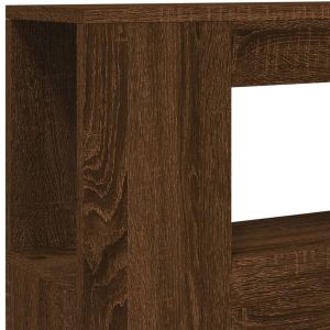 LED горна табла, кафяв дъб, 100x18,5x103,5 см, инженерно дърво