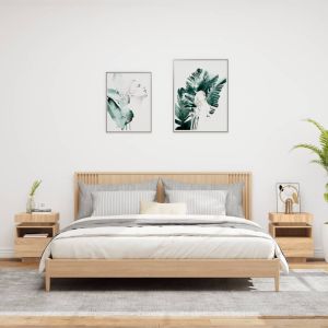 Нощни шкафчета с LED осветление, 2 бр, сонома дъб, 40x39x48,5см