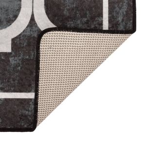 Перящ се килим, черно и бяло, 80x150 см