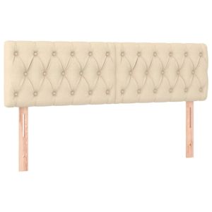 Горни табли за легло, 2 бр, кремава, 72x7x78/88 см, плат