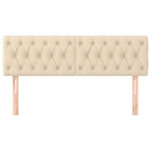 Табла за легло, кремава, 144x7x78/88 см, плат