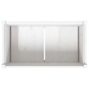 Градински сандък, бял, 90x50x70 см, бор масив