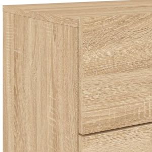 Нощни шкафчета за стена с LED осветление, 2 бр, сонома дъб