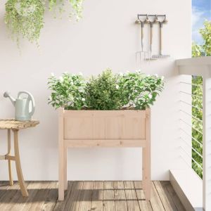 Градинска кашпа с крака, 70x31x70 см, бор масив