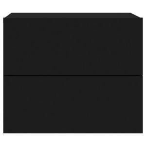 Нощно шкафче за стена с LED светлини, черно