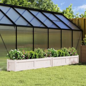 Градински сандъци, 2 бр, бели, борово дърво масив