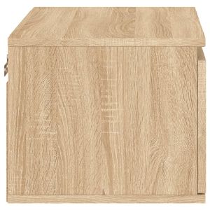 Нощни шкафчета за стена с LED осветление, 2 бр, сонома дъб