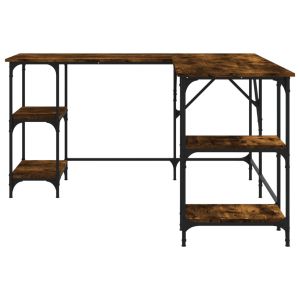 Бюро, опушен дъб, 139x139x75 см, инженерно дърво