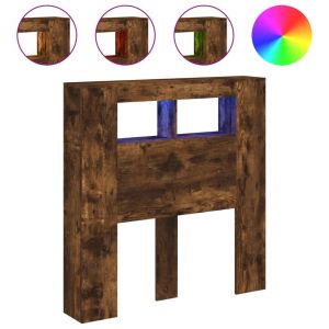 LED горна табла, опушен дъб, 100x18,5x103,5 см, инженерно дърво