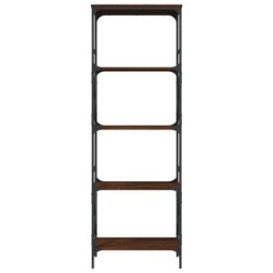 Библиотека 5 рафта кафяв дъб 59x35x171 см инженерно дърво