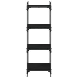 Библиотека 4 рафта черна 40x30x120 см инженерно дърво