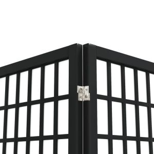 Параван за стая, 3 панела, японски стил, 120x170 cм, черен