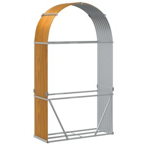 Поставка за дърва, дървесен вид, 120x45x210 см, стомана